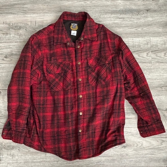 Rugged Wear Other - Victory Rugged Wear Red/Black Plaid Snap up Jacket Sz XL‎